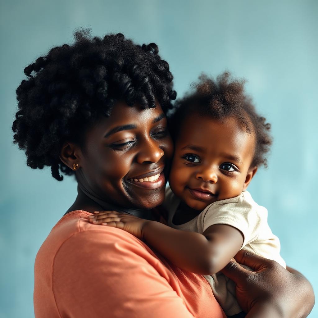 Mother holding her child with love